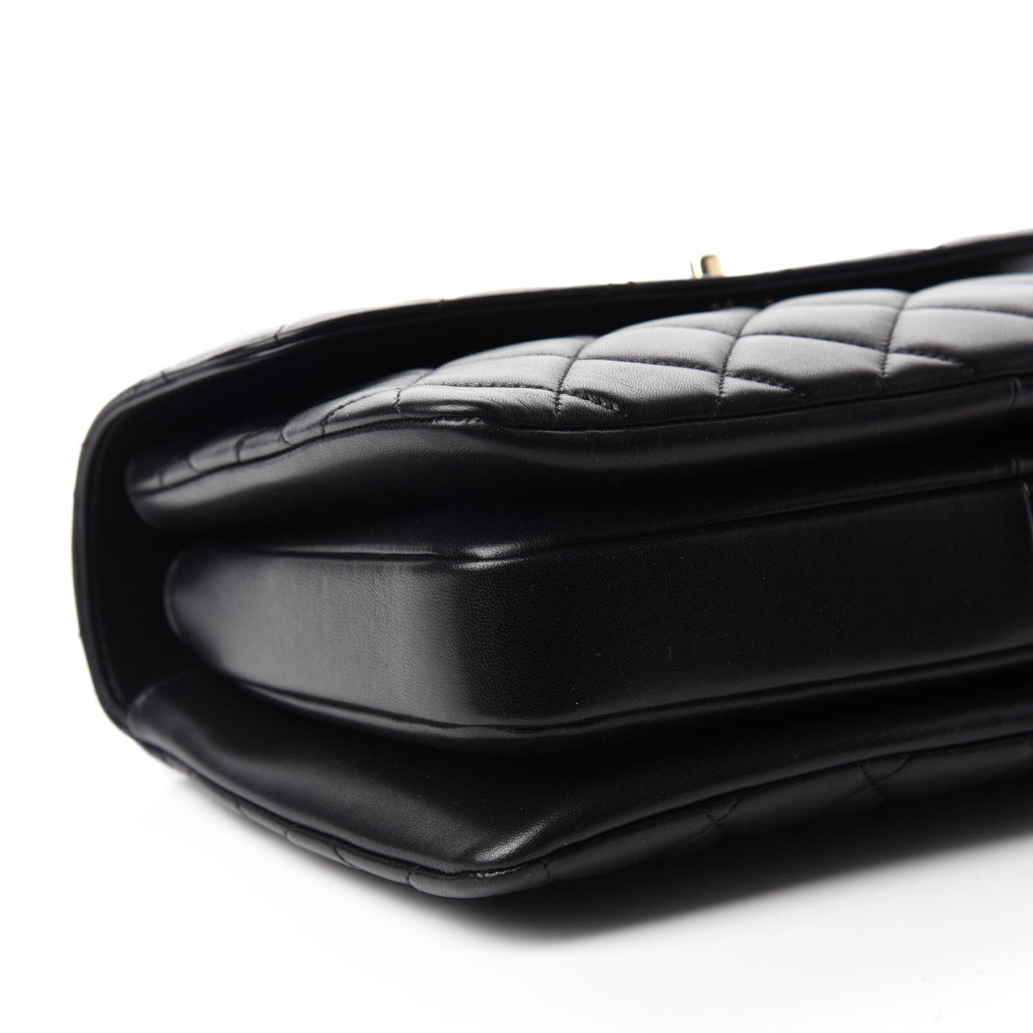 Lambskin Quilted Medium Trendy CC Flap Dual Handle Bag Black