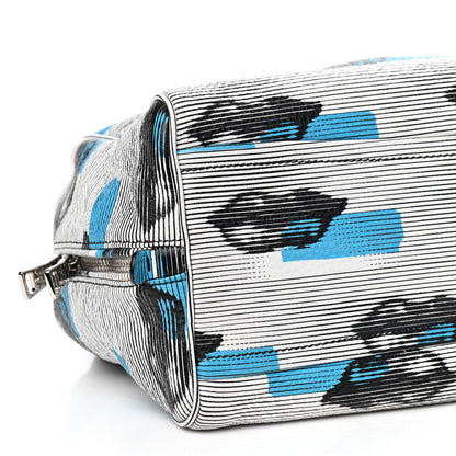Prada Vitello Daino Lip Print Inside Bag White Azzurro 5 of 8