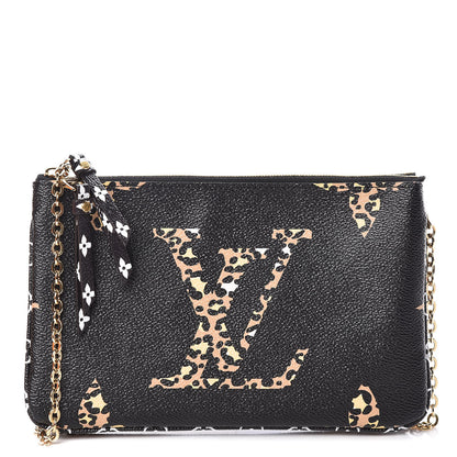 Louis Vuitton Monogram Giant Jungle Pochette Double Zip Black 1 of 8