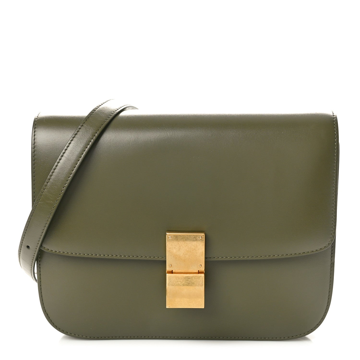 Celine Box Calfskin Classic Box Medium Flap Bag Army Green 1 of 9