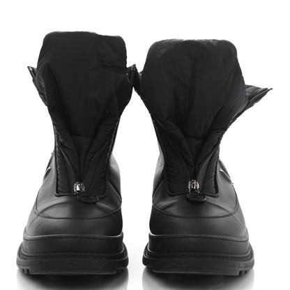 Chanel Calfskin Nylon CC Ankle Snow Boots 40.5 Black 3 of 15