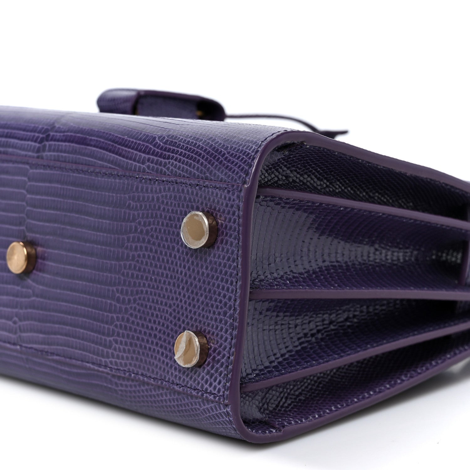 Saint Laurent Lizard Calfskin Embossed Nano Sac De Jour Bright Bright Lilas 9 of 9