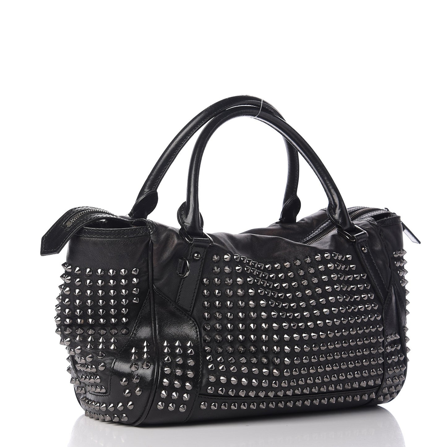 Prorsum Calfskin Studded Shoulder Bag Black