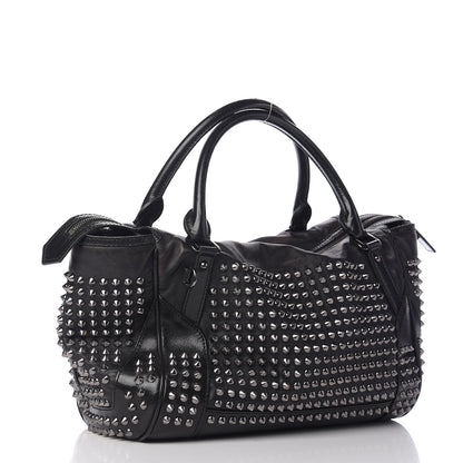 Burberry Prorsum Calfskin Studded Shoulder Bag Black 2 of 13