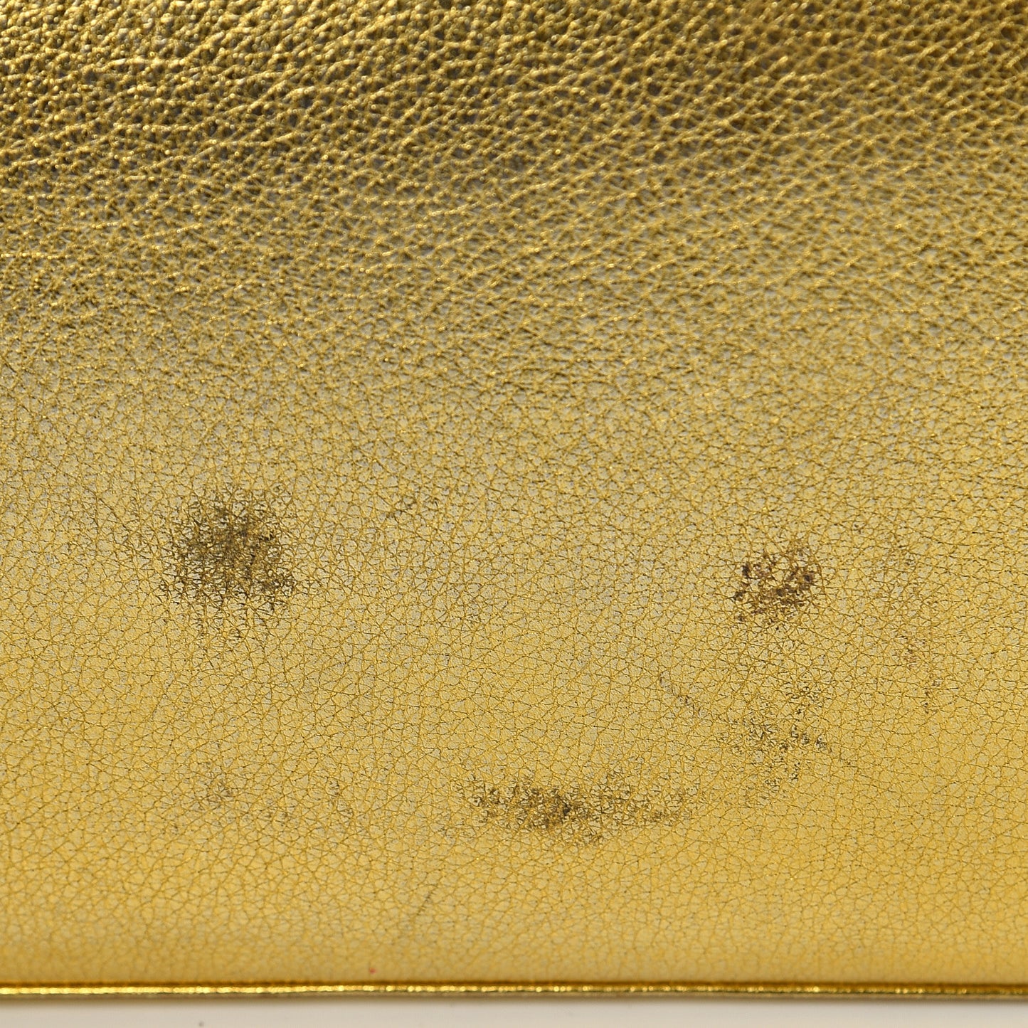 Metallic Calfskin Monogram Chain Wallet Gold
