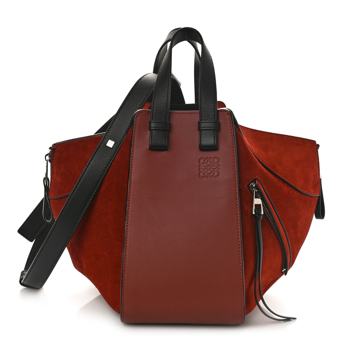 Calfskin Suede Small Hammock Shoulder Bag Red