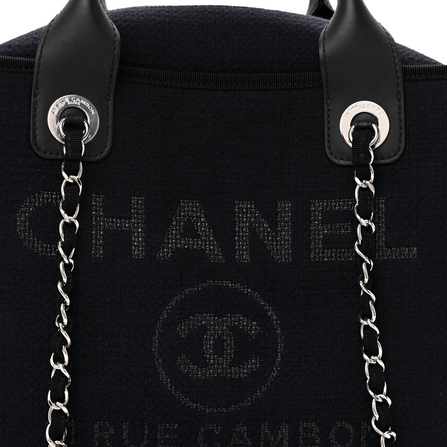 Chanel Mixed Fibers Deauville Bowling Bag Black 8 of 10