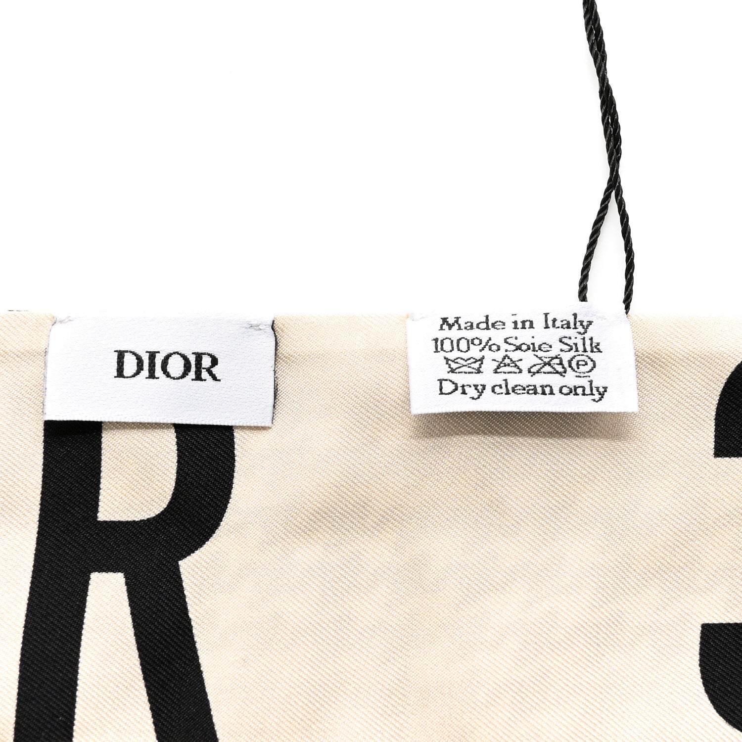 Christian Dior Silk 30 Montaigne Mitzah Scarf Black White 3 of 3