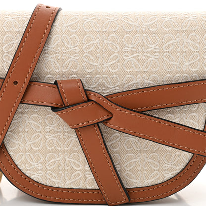 Loewe Calfskin Canvas Anagram Mini Gate Dual Bag Ecru Tan 8 of 11