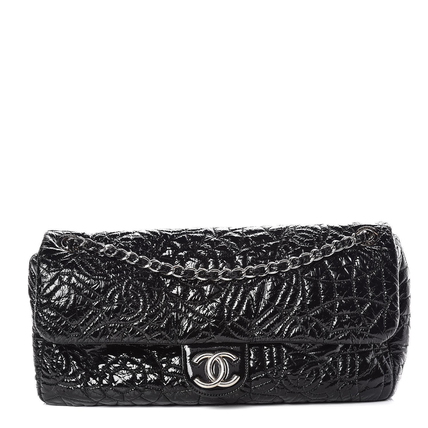 Chanel Vinyl Graphic Edge Flap Black 1 of 10