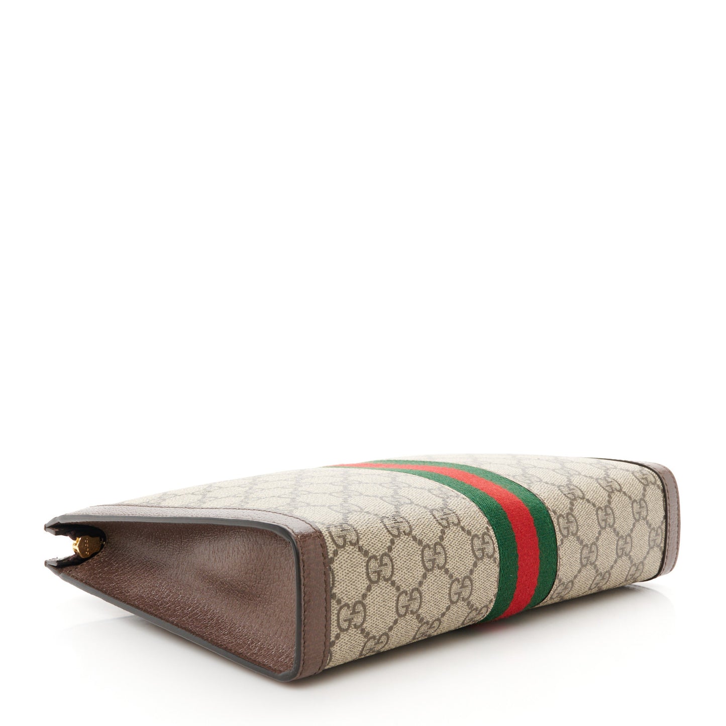 GG Supreme Monogram Web Ophidia Pouch Brown