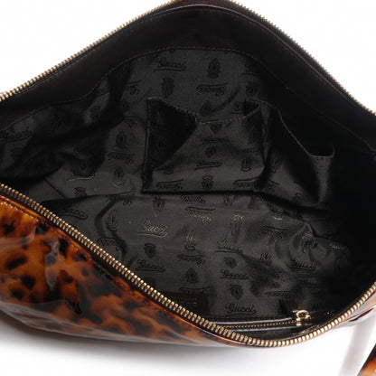 Gucci Patent Hysteria Large Clutch Tortoise Brown 5 of 8