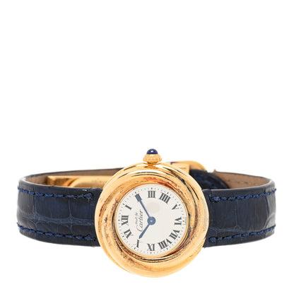 Cartier Sterling Silver Vermeil Alligator 26mm Must De Cartier Trinity Quartz Watch 2 of 4