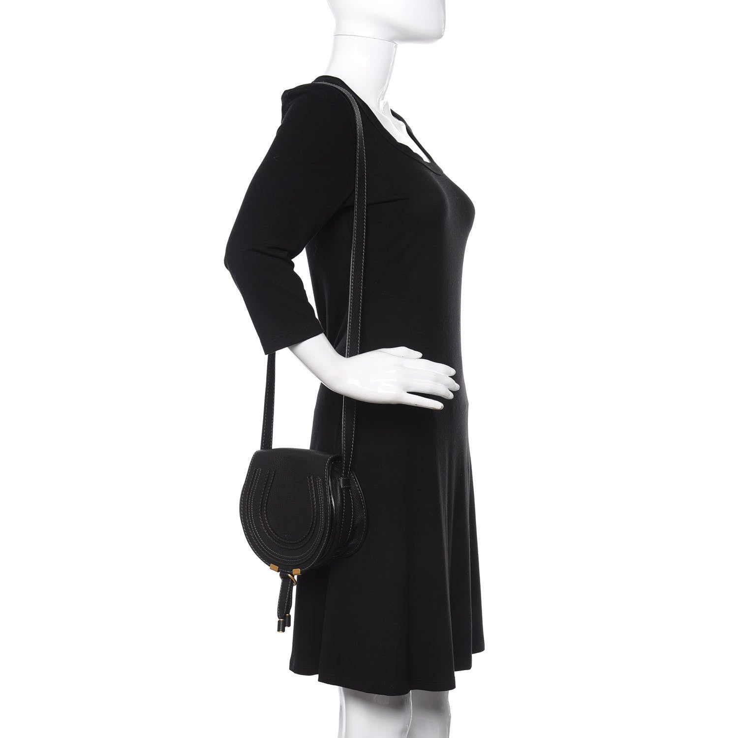 Chloe Calfskin Mini Marcie Round Crossbody Bag Black 2 of 12