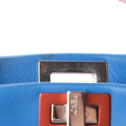 Fendi Nappa Colorblock Mini Peekaboo Iconic Satchel Blue Royal Papavero Cuoio 19 of 19
