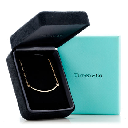 Tiffany 18K Rose Gold Small T Smile Pendant Necklace 6 of 6