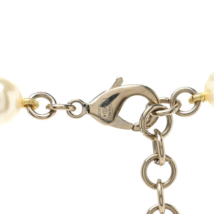 Chanel Pearl Crystal CC Long Necklace Gold 4 of 5