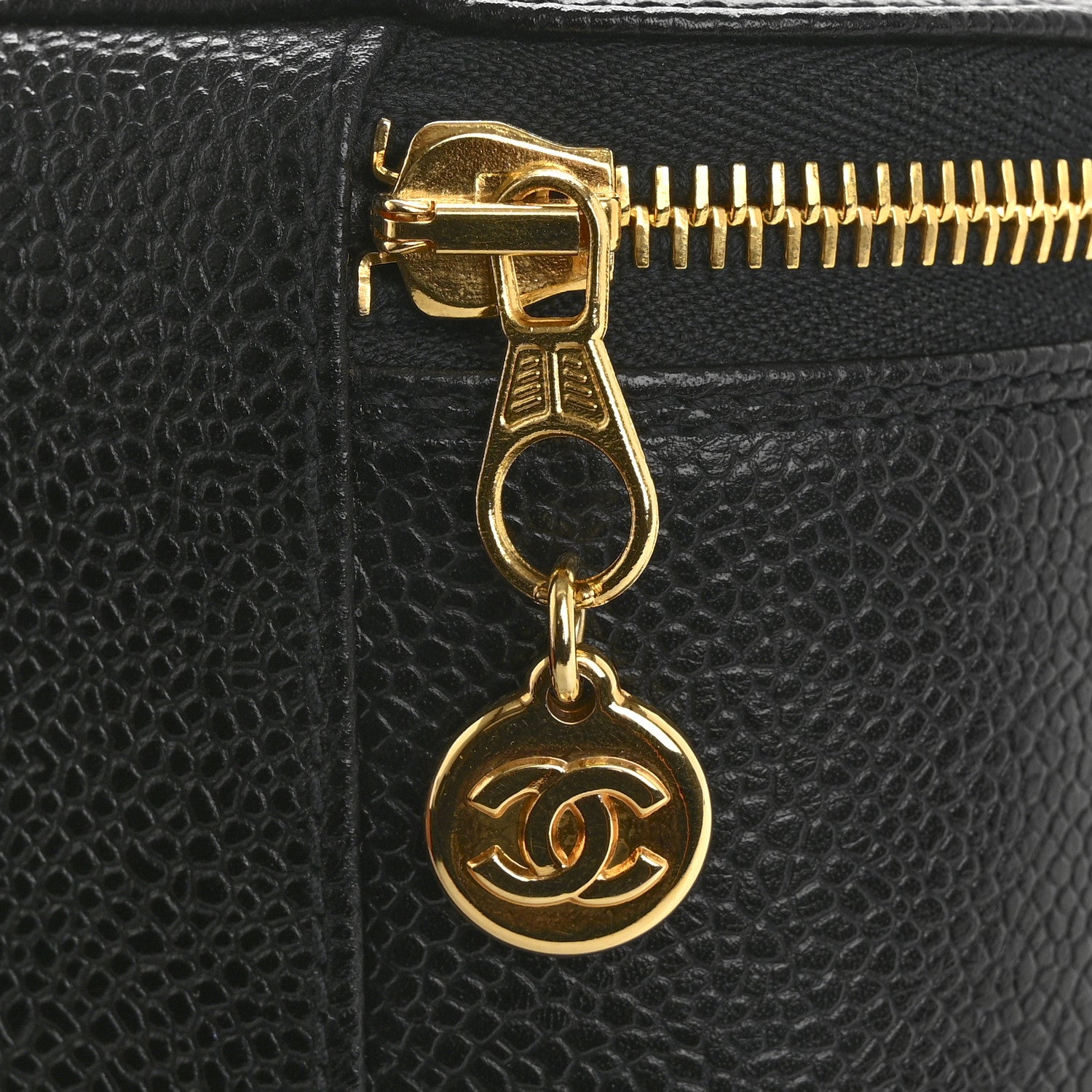 Chanel Caviar Round Jewelry Travel Case  Black 7 of 7