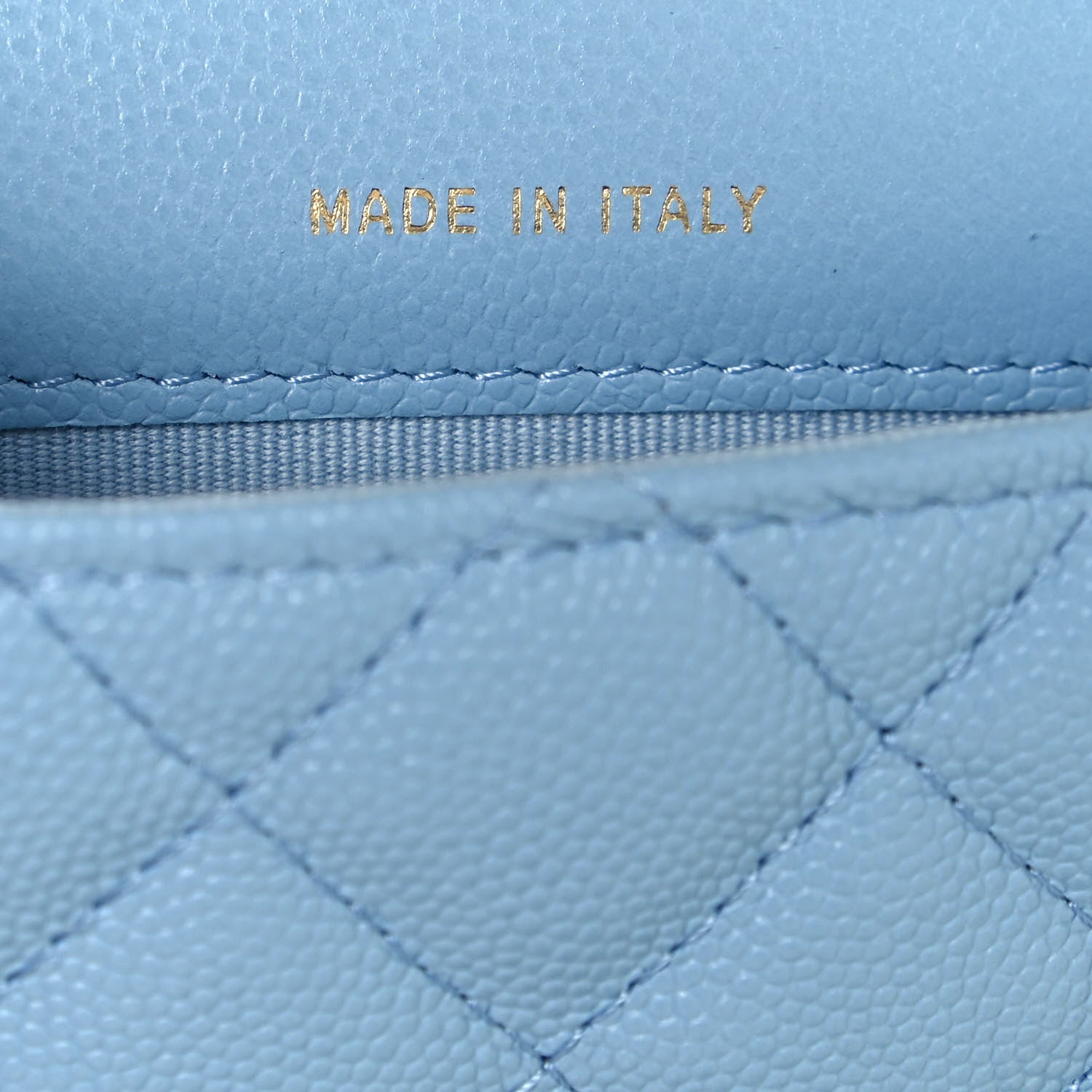 Chanel Caviar Quilted Crystal CC Airpods Pro and Phone Case With Chain Light Blue 6 of 17