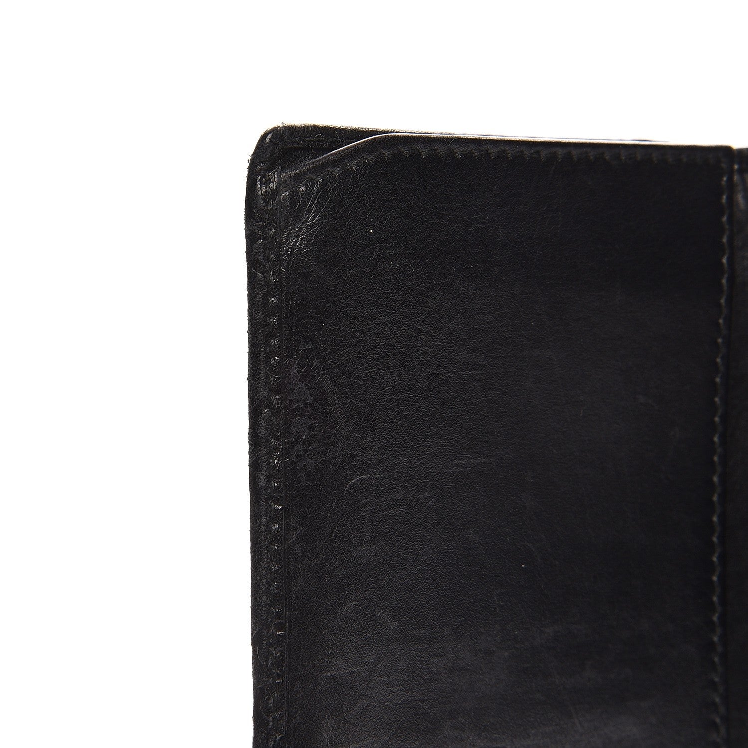 Gucci Guccissima Margaux Calfskin Metal Bar Continental Flap Wallet Black 12 of 14