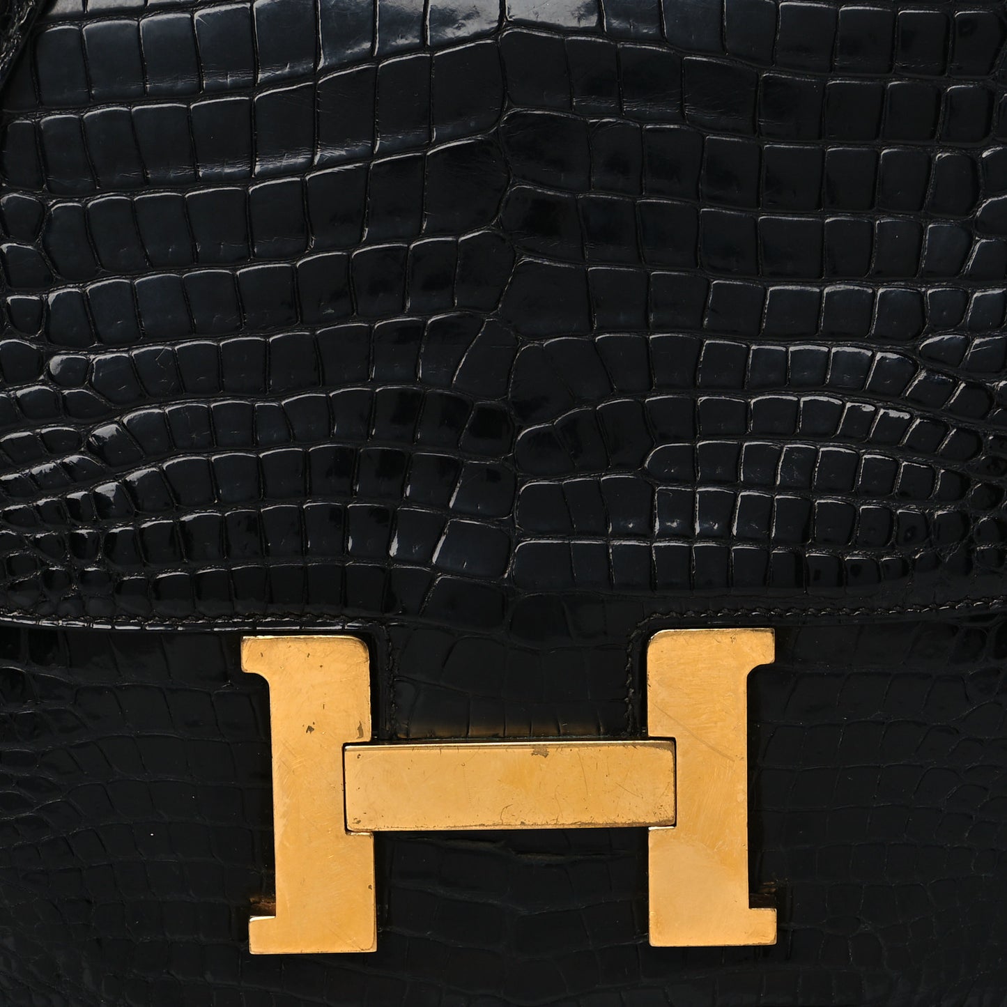 Shiny Alligator Constance 24 Black