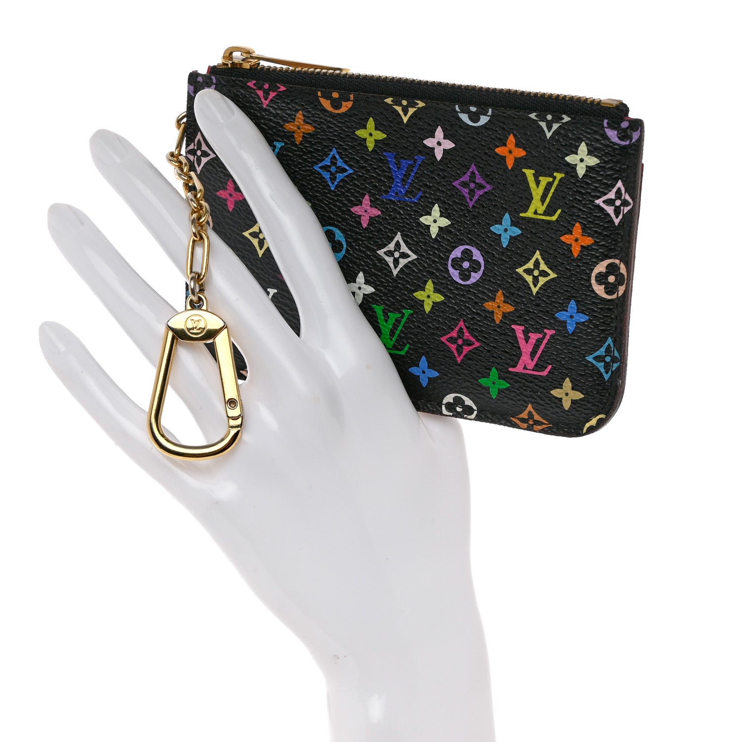 Louis Vuitton Monogram Multicolor Key Pouch Black Grenade 2 of 10