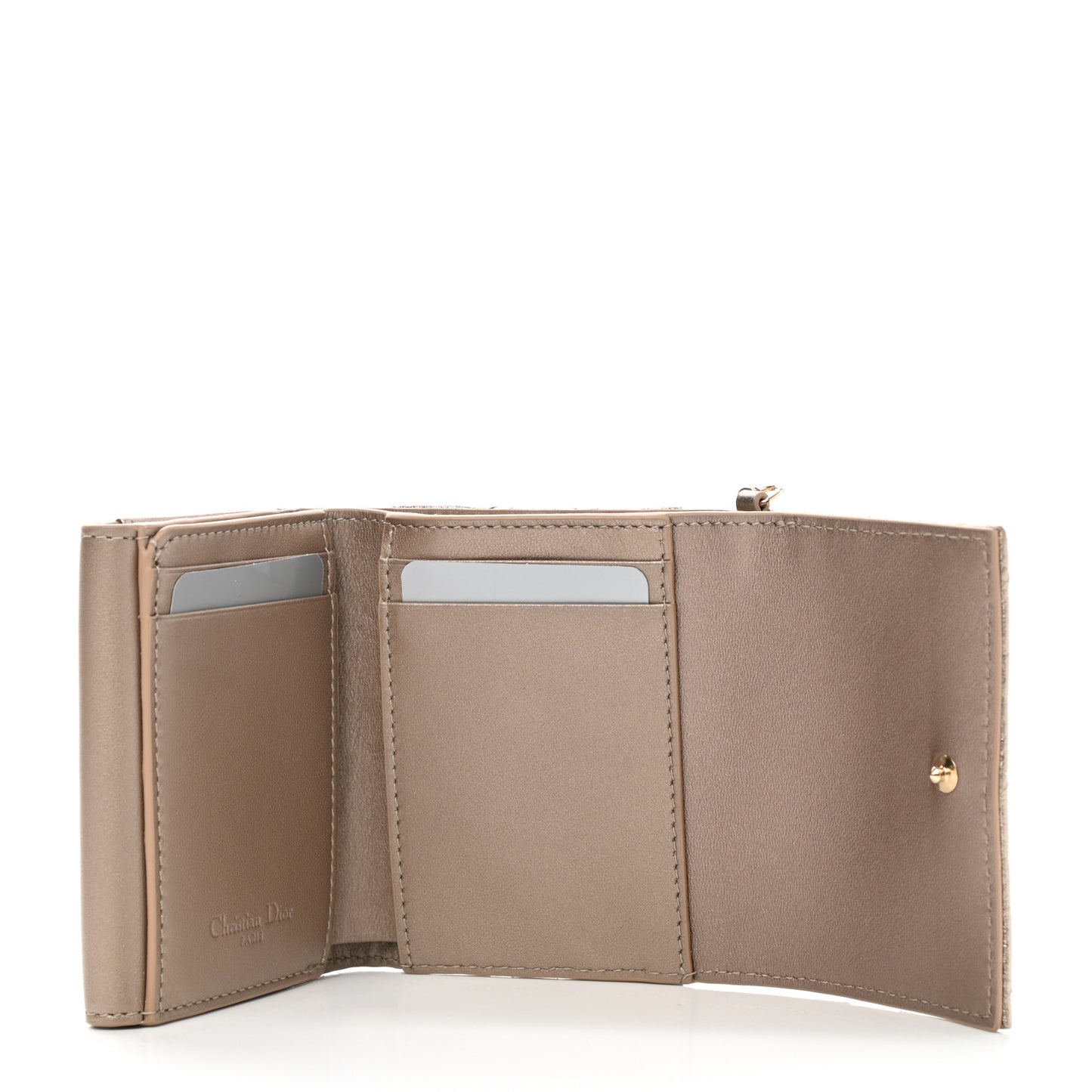 Metallic Lambskin Cannage Lady Dior Lotus Wallet Gold