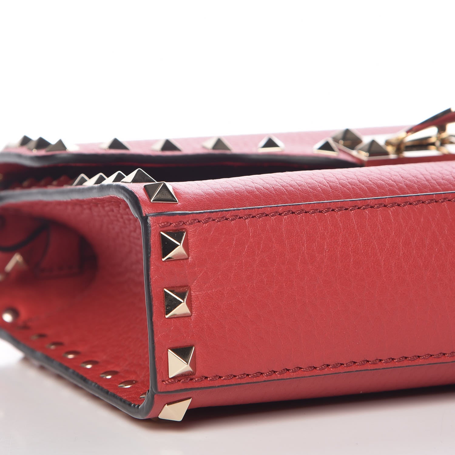 Valentino Garavani Pebbled Calfskin Medium Rockstud Flip Lock Crossbody Bag Red 8 of 10