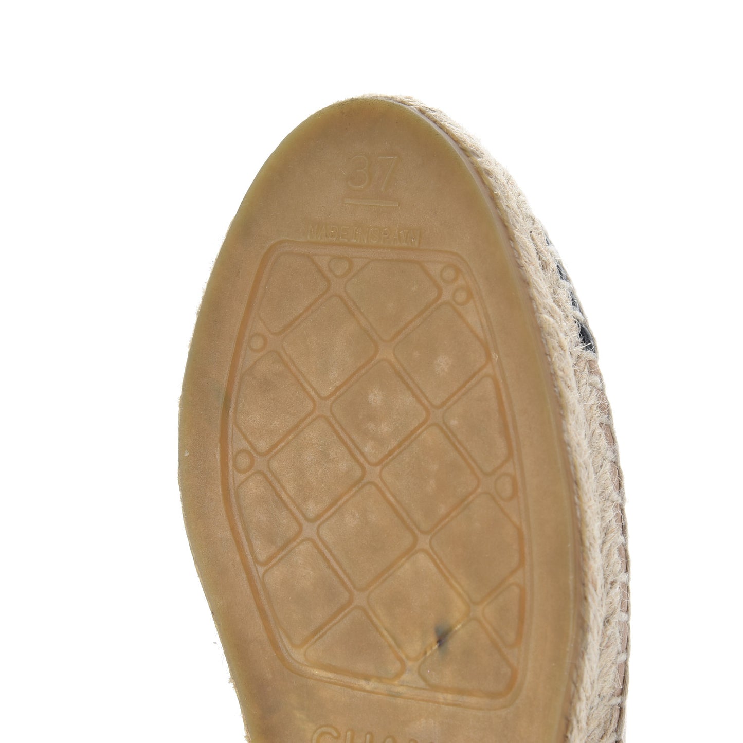 Lambskin CC Espadrilles 37 Beige Black