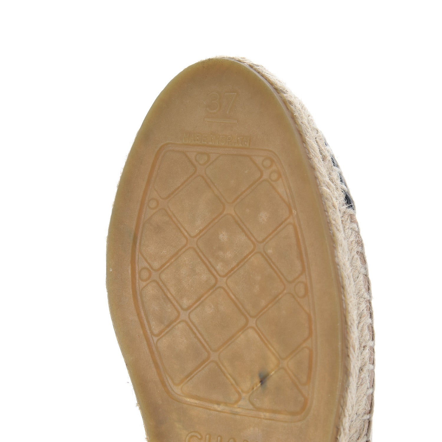 Chanel Lambskin CC Espadrilles 37 Beige Black 14 of 17