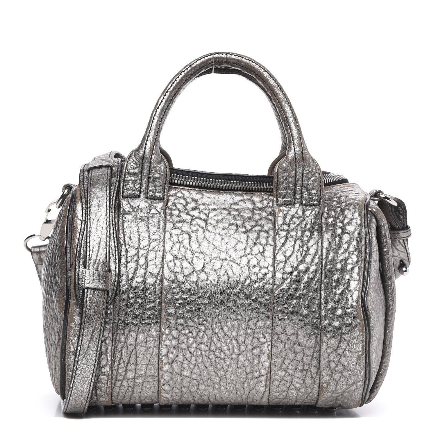 Alexander Wang Metallic Pebbled Lambskin Rockie Carbon Silver Hardware 1 of 13