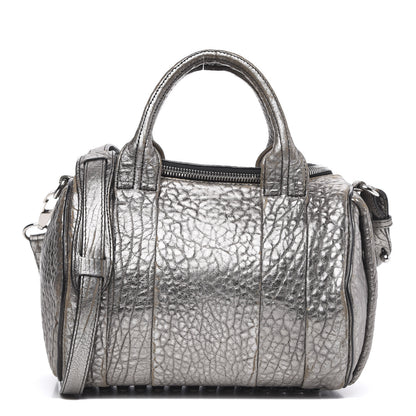Alexander Wang Metallic Pebbled Lambskin Rockie Carbon Silver Hardware 1 of 13