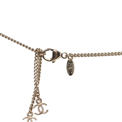 Chanel Crystal Pearl CC Pendant Necklace Gold 4 of 5