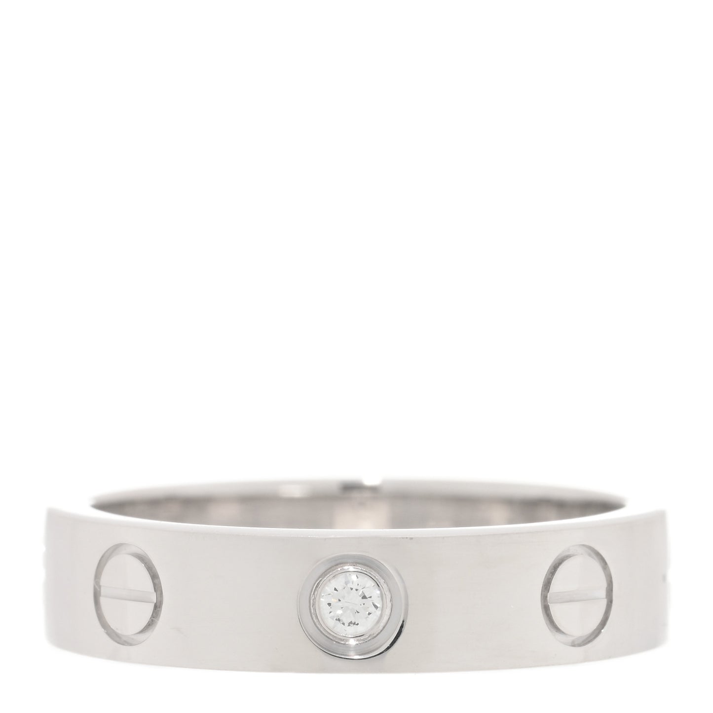 18K White Gold Diamond 4mm LOVE Wedding Band Ring 48 4.5