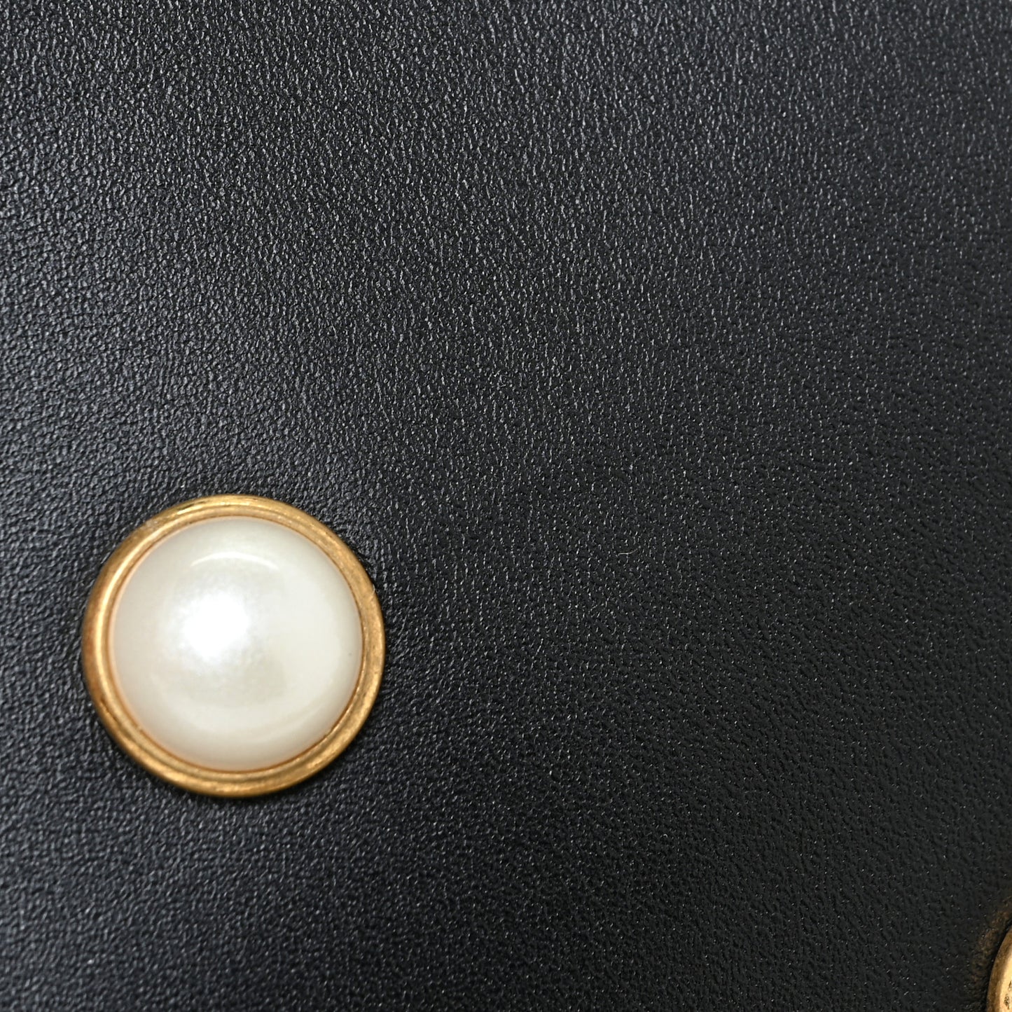 Nappa Pearl Studded Mini Queen Margaret Broadway Shoulder Bag Black