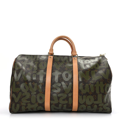 Louis Vuitton Graffiti Keepall 50 Kaki 1 of 11