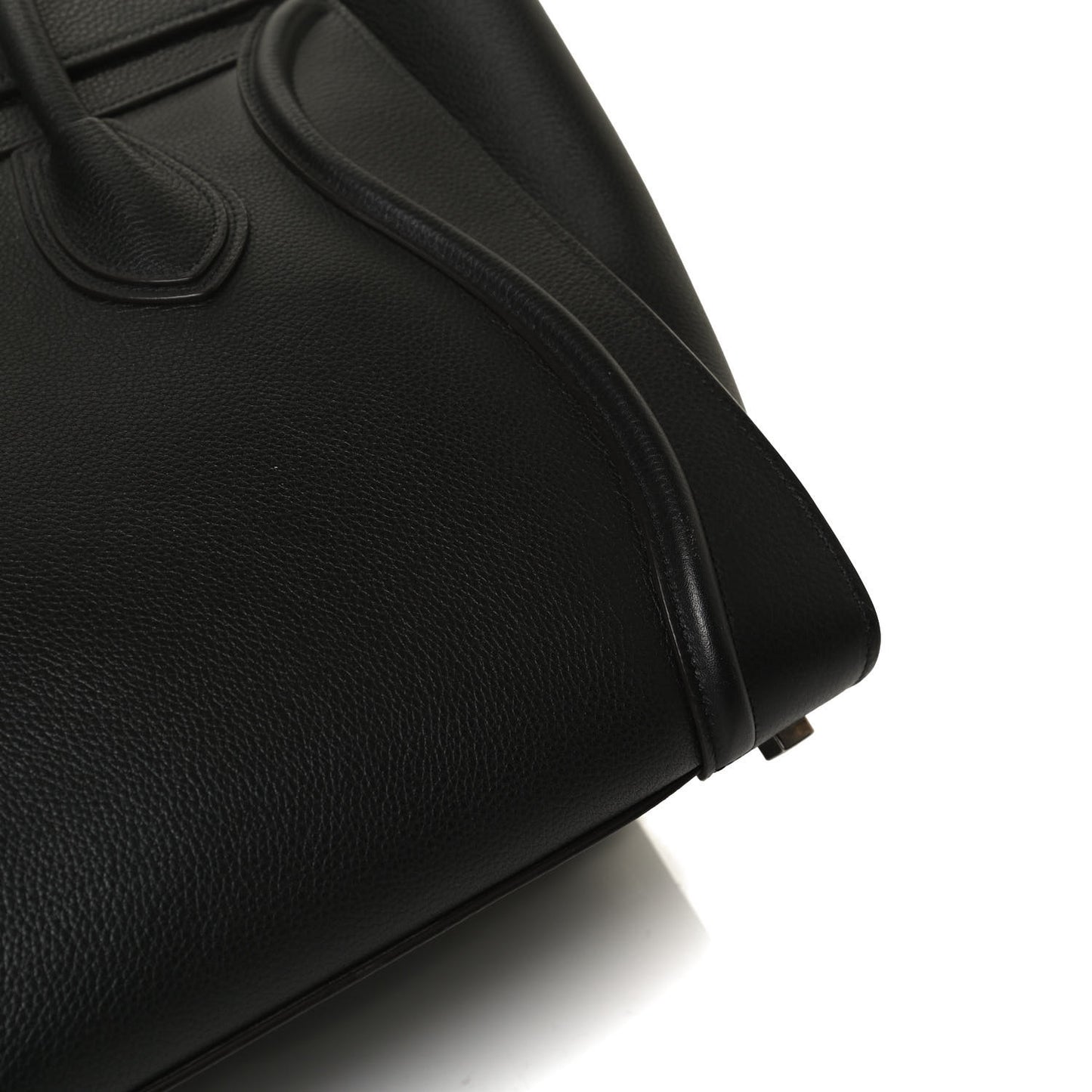 Drummed Calfskin Mini Luggage Black