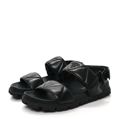 Prada Nappa Logo Quilted 20mm Sport Sandals 35 Black 3 of 9