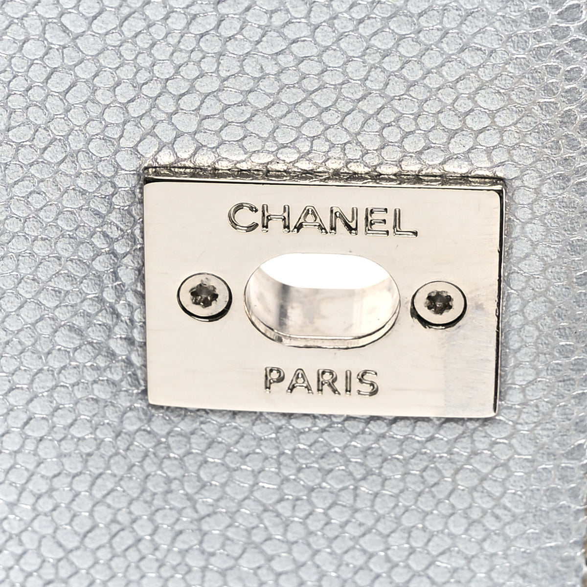 Metallic Caviar Quilted Mini Coco Handle Flap Silver