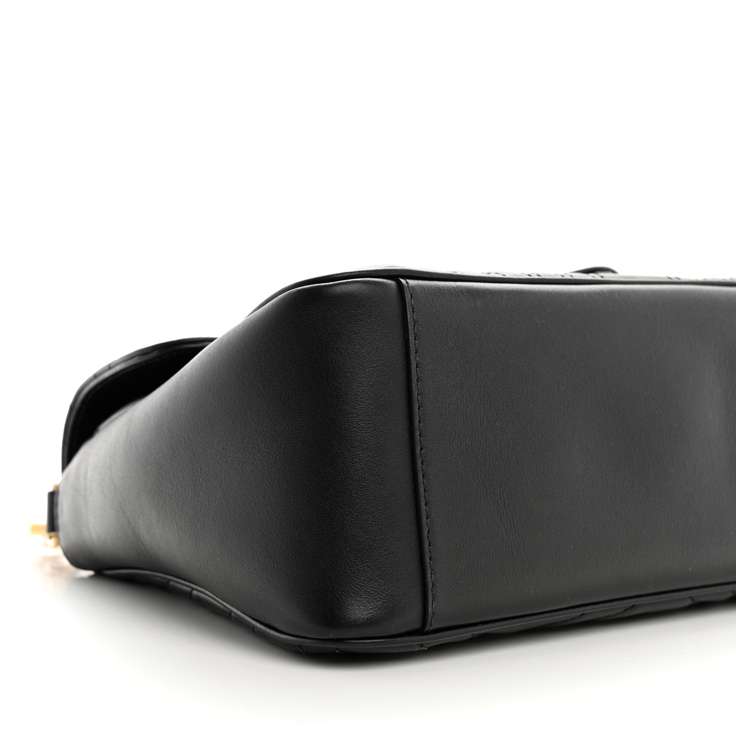 Gucci Calfskin Matelasse Small GG Marmont Top Handle Shoulder Bag Black 9 of 10