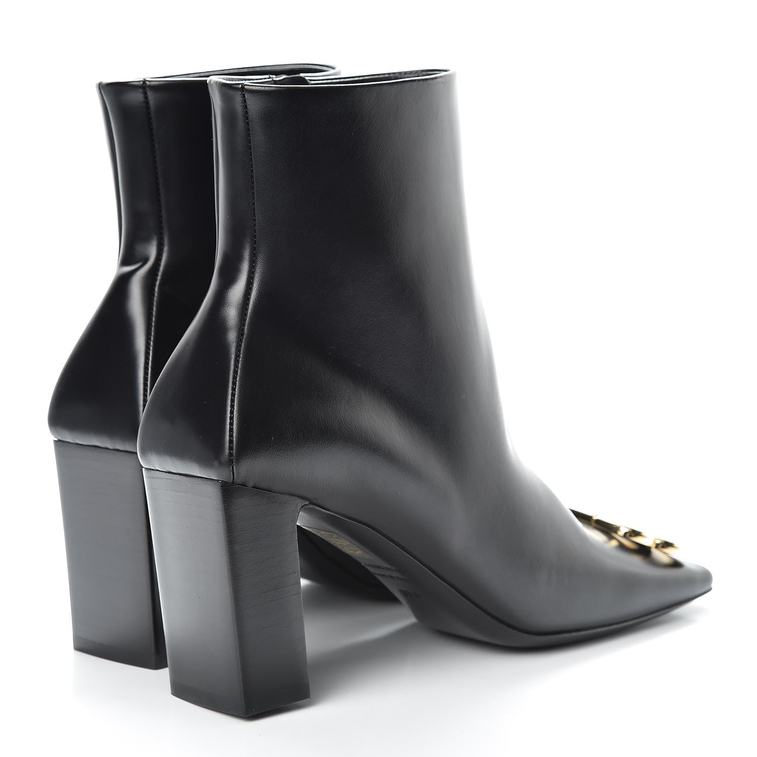 Balenciaga Calfskin BB Double Square 80mm Booties 38.5 Black 4 of 10