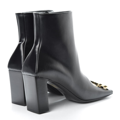 Balenciaga Calfskin BB Double Square 80mm Booties 38.5 Black 4 of 10
