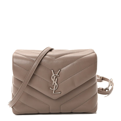 Saint Laurent Calfskin Y Quilted Monogram Toy Loulou Crossbody Bag Mink 1 of 9