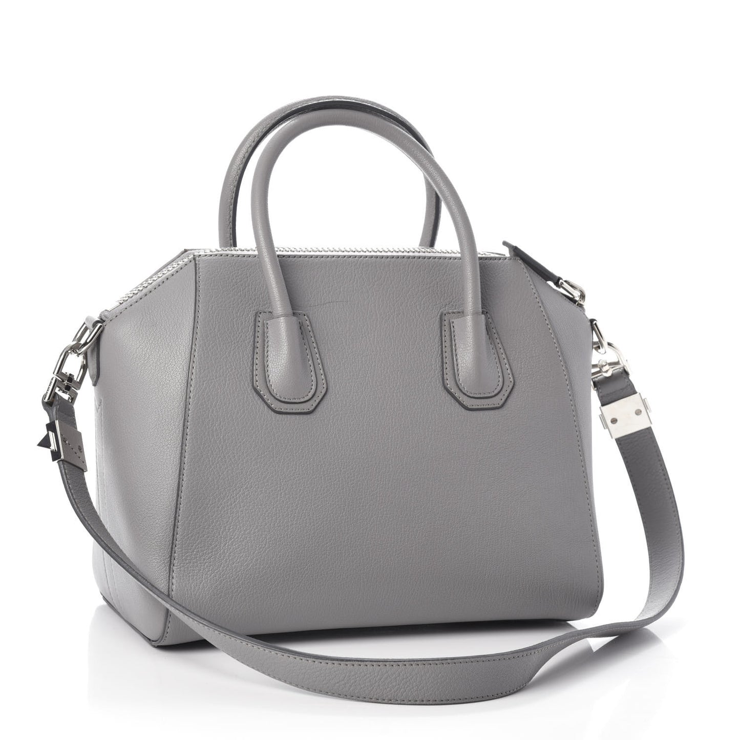 Sugar Goatskin Small Antigona Pearl Grey