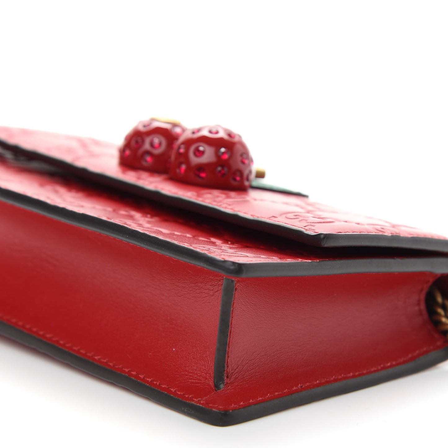 Guccissima Mini Cherry Chain Bag Hibiscus Red