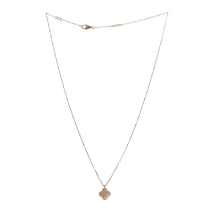 Van Cleef & Arpels 18K Yellow Gold Mother of Pearl Sweet Alhambra Pendant Necklace 3 of 7