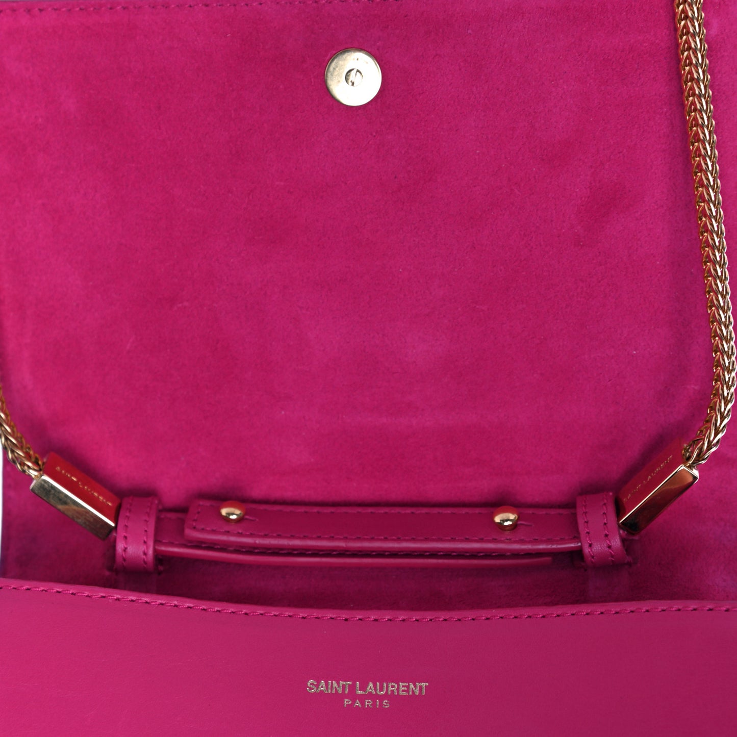 Calfskin Small Classic Y Satchel Fuchsia