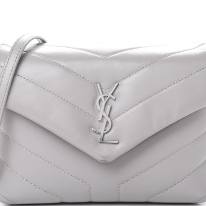 Saint Laurent Calfskin Y Quilted Monogram Toy Loulou Satchel Granite 7 of 15