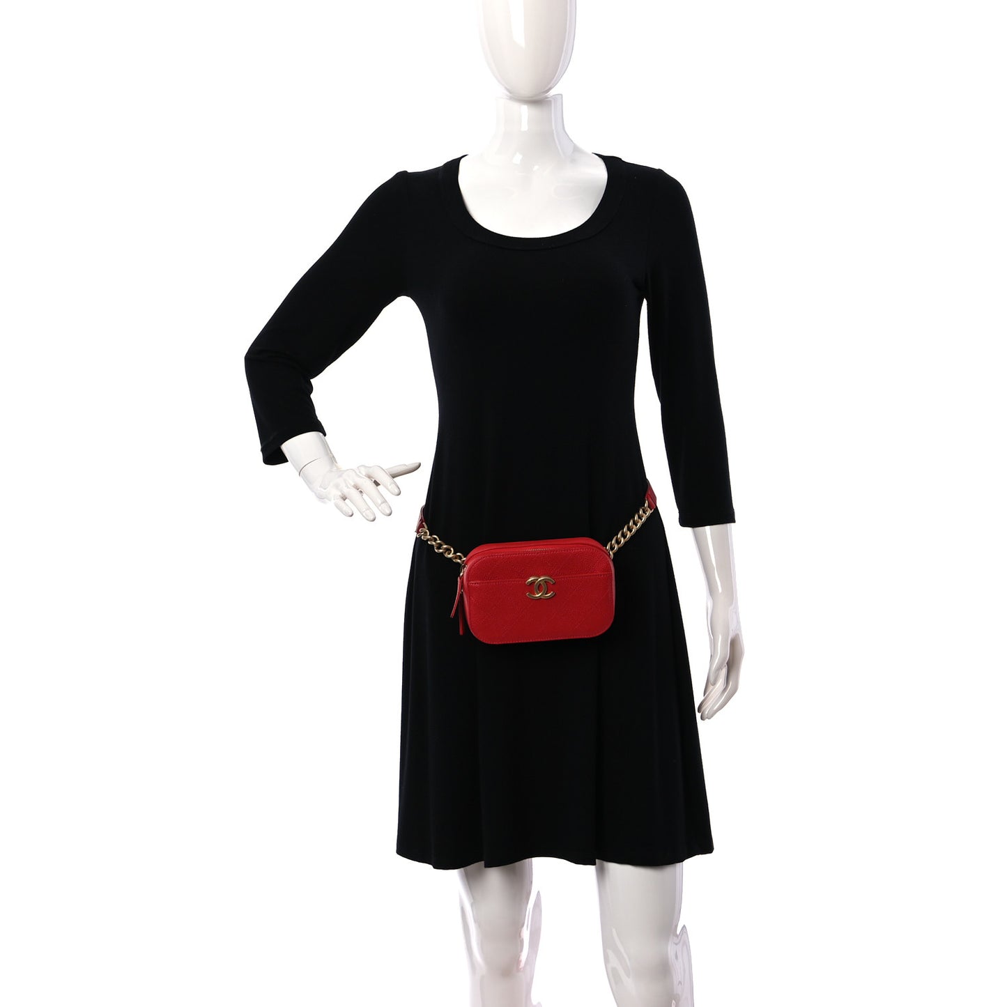 Caviar Quilted Waist Bag Red