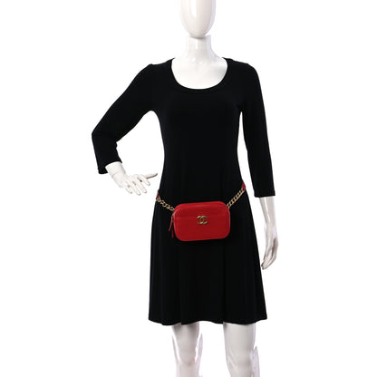 Chanel Caviar Quilted Waist Bag Red 2 of 13